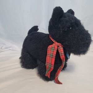 VTG 1986 Dakin Black Scottish Terrier Plush Stuffed Animal 16"